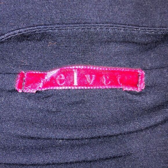 Velvet 3/4 Length sleeve V Neck Blue Dress - Picture 4 of 5